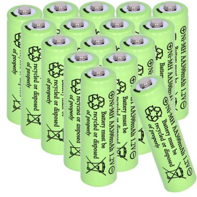 16 Pack AA 300mAh 1.2V Ni-MH Rechargeable Batteries for Solar Lights