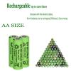 16 Pack AA 300mAh 1.2V Ni-MH Rechargeable Batteries for Solar Lights view 2