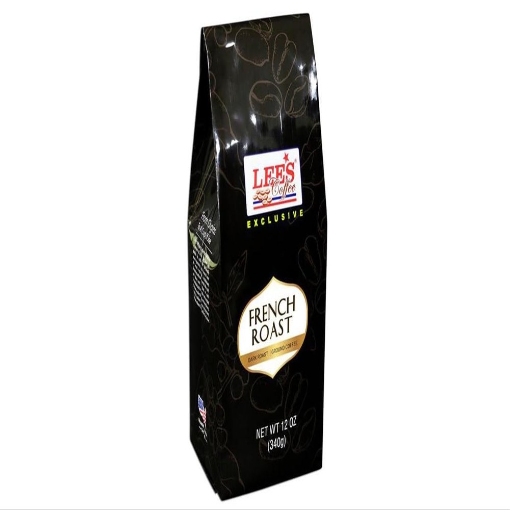 1 Pack - Lee's Coffee Ground Coffee Exclusive French Roast - Dark Roast - Ca Phe Xay French Roast - 12 Oz per Bag - Roasted in USA