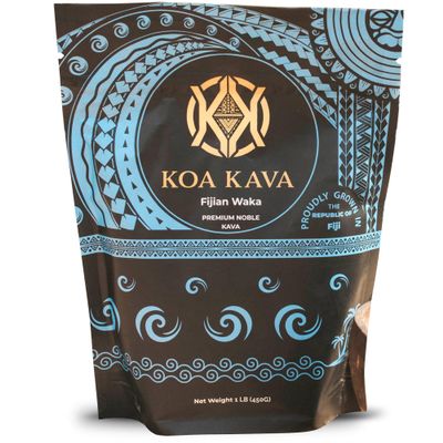 Koa Kava Fiji Kava Powder- Premium Noble Waka Kava Tea made from Lateral Kava Root in Savusavu, Fiji. 1 LB, 16 Ounce