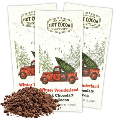 Winter Wonderland Dark Hot Chocolate, Individual Cocoa Packets, Holiday Stocking Stuffers, 1.25 Ounces, (Pack of 3)