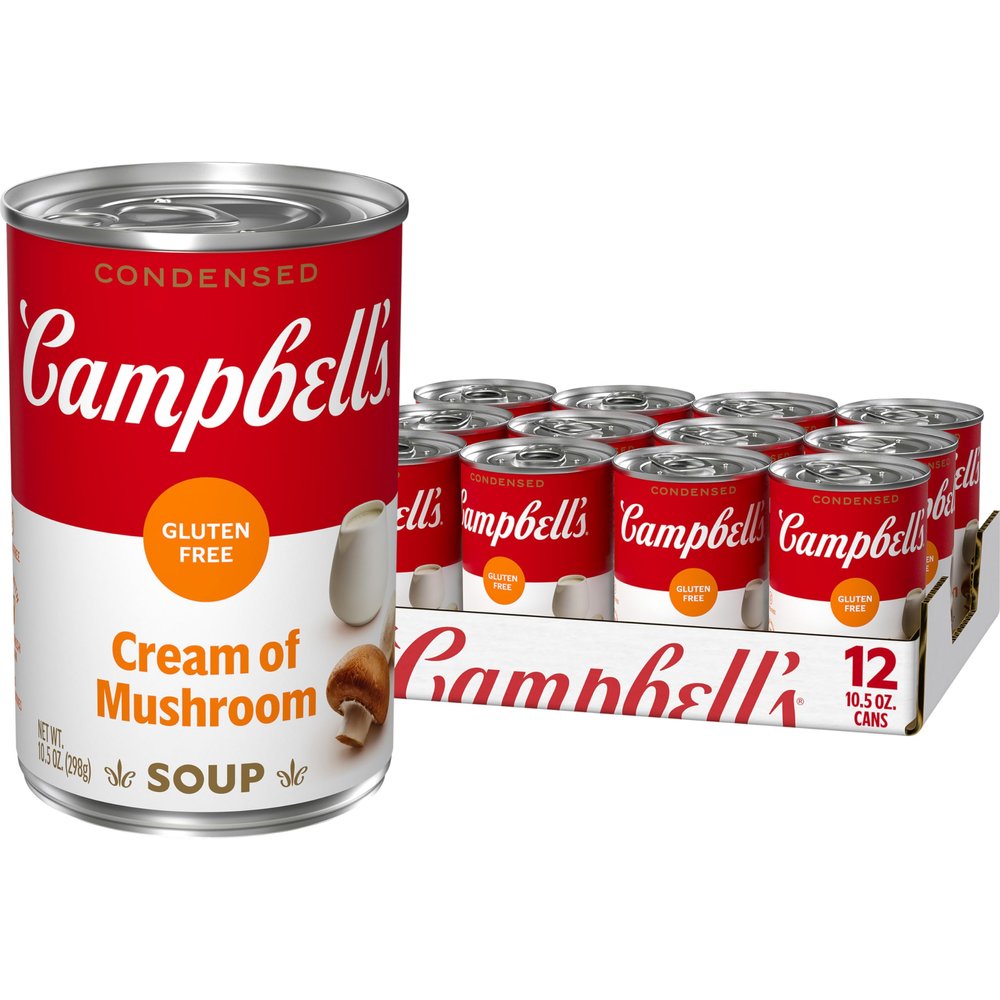 Campbell's Condensed Gluten Free Cream of Mushroom Soup, 10.5 oz Can (12 Pack)