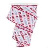 2.5" x 10yd Alabama Football Diagonal Print Pattern Wired Edge Ribbon, Crimson, White, Grey view 1