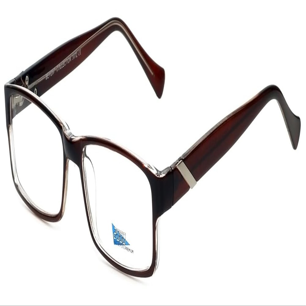Calabria 2K 3072 Rectangular Blue Light Blocking Reading Glasses +0.75 Crystal Brown Men Women