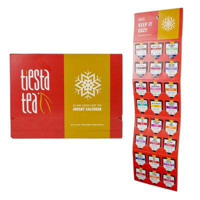 Tiesta Tea - 2025 Holiday Tea Advent Calendar, 24 Days of Premium Loose Leaf Blends Christmas Countdown, Brew Hot or Iced, Limited Edition Gift Set with 24 Sample Pouches