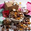 Brownie Points Tremendous Tower of Treats Gift Boxes: Brownies, Bruffles, Buckeyes, Cookies, Schmurtles, Pretzels and more. Gift Box and Bow, Fudge Chocolate, Gourmet Sweet Desserts view 1