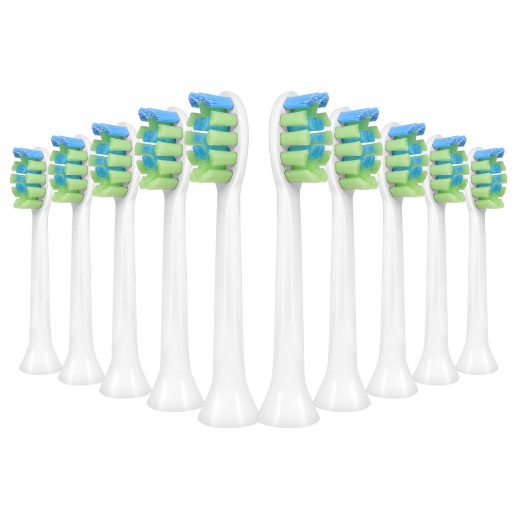 Toolsy 10 PCS Replacement Heads Compatible with 7am2m AM100/AM101/AM105/AM111 Electric Toothbrush, 10 Count (White)