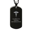 CHERLINKS Medical Black Dog Tag, Allergic to Sodium Metabisulphite Awareness, Medical Symbol, SOS Emergency Health Life Alert ID Engraved Stainless Steel Chain Necklace For Men Women Kids view 1