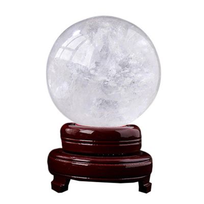 NIBHZ Natural Healing Quartz Crystal White Calcite Sphere Gemstone Ball Natural Sculpture Figurine with Stand,White-10cm