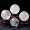 NIBHZ Natural Healing Quartz Crystal White Calcite Sphere Gemstone Ball Natural Sculpture Figurine with Stand,White-10cm view 2