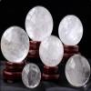NIBHZ Natural Healing Quartz Crystal White Calcite Sphere Gemstone Ball Natural Sculpture Figurine with Stand,White-10cm view 3