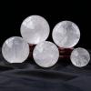 NIBHZ Natural Healing Quartz Crystal White Calcite Sphere Gemstone Ball Natural Sculpture Figurine with Stand,White-10cm view 4