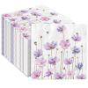 80 Pack Floral Paper Napkins Flower Bee Disposable Napkins Purple Calliopsis Decorative Luncheon Dinner Hand Napkins for Party Supplies Table Decor, 6.5 x 6.5 Inch view 1