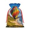 YAzgaN Hawaii Hot Air Balloon Christmas Gift Bags,Christmas Burlap Gift Bags With Drawstring Reusable Gift Wrapping Bags For Gifts Treat And Candy For Xmas Presents Party Favor. view 2