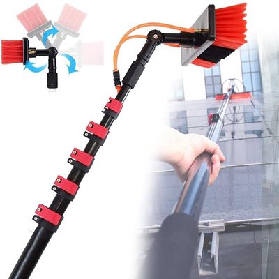 JOSKAA Window Cleaning Pole, Water Fed Extendable Brush, Window and Solar Cleaning Pole, Extendable Solar Panel Washing Equipment Cleaning Conservatory Roof,30cmBrush-3.6mRod