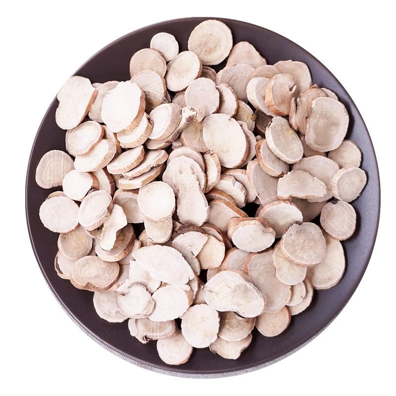 Akersunder Chinese Herbal Medicine Radix Paeoniae Alba/White Paeony Root/Paeonia lactiflora Pall/Root of herbaceous Peony Big Slice Dried 500g.