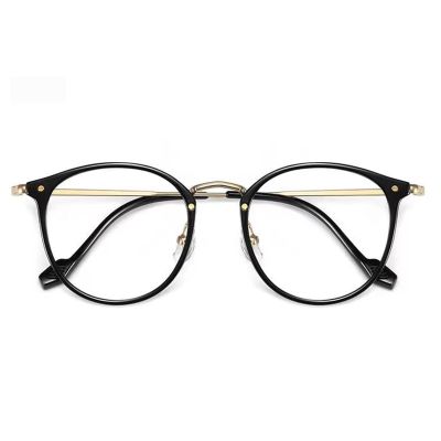 Stylish Round Blue Light Blocking Reading Glasses for Ladies, Lightweight Metal Computer Readers, Anti Glare Glasses (Color : Black, Size : 2.5x)