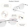 LifeArt Pure Titanium Frame Glasses/Blue Light Blocking Reading Glasses, Reduce Eyestrain, Stylish for Men and Women(Black,+3.50 Magnification) view 2