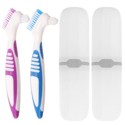 Case Kit 2 Sets Brush with Portable Toothbrush Box Brush Bath with Lid, Cleaning Boxes, Toothbrush Kit for Travel