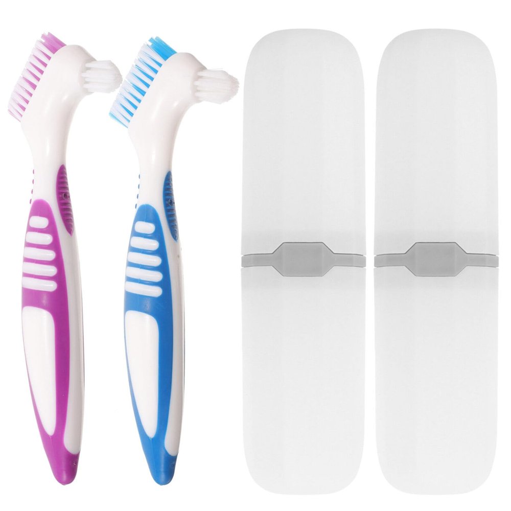 Case Kit 2 Sets Brush with Portable Toothbrush Box Brush Bath with Lid, Cleaning Boxes, Toothbrush Kit for Travel