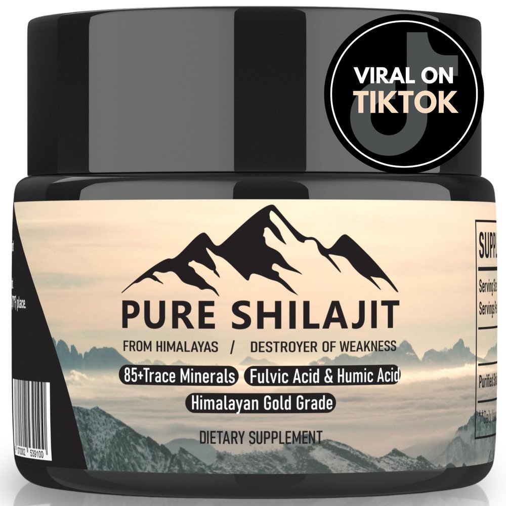 Pure Shilajit Himalayan Resin for Men and Women, Organic Natural Supplement with 85+ Trace Minerals + Humic Acid, High Potency Providing Energy, Strength & Immunity (30g New)