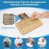 OLVULGG 36-Hole Wooden Pegboard for Occupational Therapy, Hand Therapy Peg Board with 3 Sizes of Round Iron Pegs to Improve Finger Dexterity, Fine Motor Coordination & Sensory Rehabilitation view 2