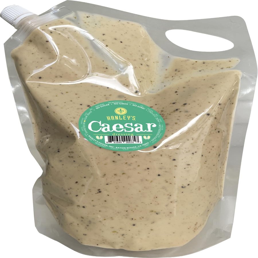 Creamy Caesar dressing 64oz, half-gallon, 1/2 gallon, pouch with spout