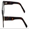 Calabria Big&Tall 03 Rectangular Blue Light Blocking Reading Glasses +1.25 Dark Tortoise Havana Brown Gold Men Women view 3
