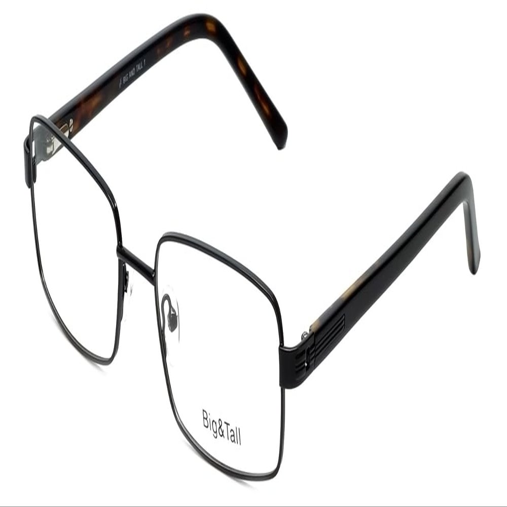 Calabria Big&Tall 01 Rectangular Reading Glasses +1.50 Black Men Women