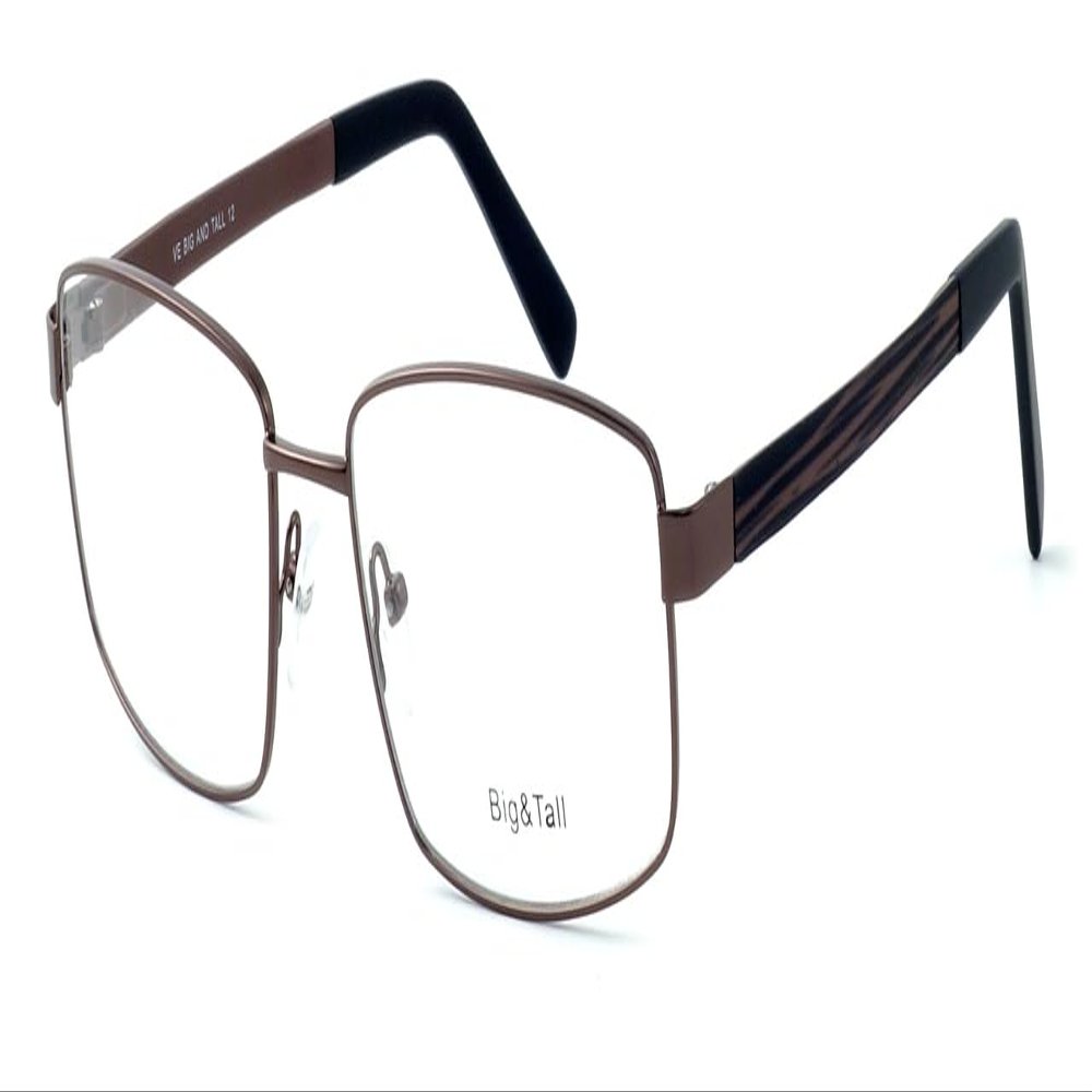Calabria Big&Tall 12 Rectangular Blue Light Blocking Reading Glasses +0.00 Brown Men