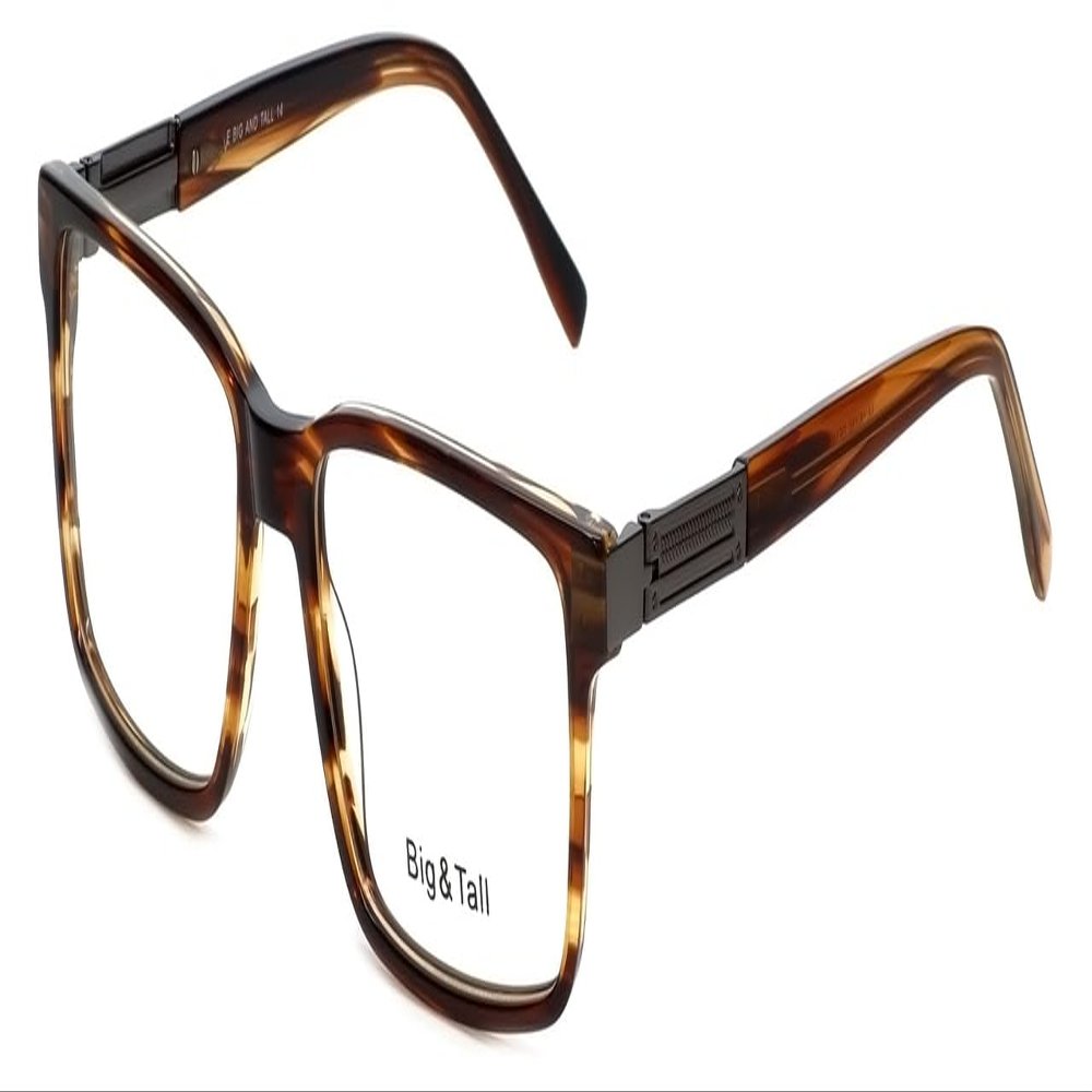 Calabria Big&Tall 14 Square Blue Light Blocking Reading Glasses +1.25 Tortoise Havana Brown Men Women