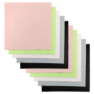 10 Pack Microfiber Cleaning Cloths, Lens Cloth, Mix Color Glasses Cleaning Cloth for Eyeglasses, Cell Phones, Camera Lens, Screens (10)