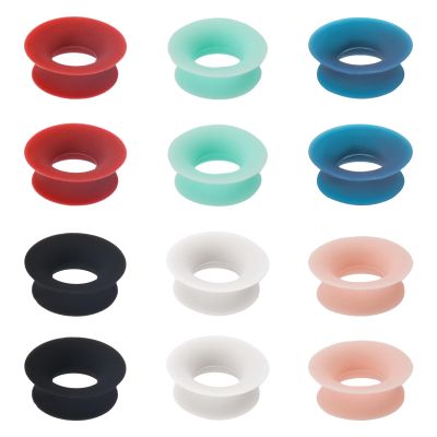 12pcs Mute Style Pack for Earplugs, Silicone Ear Plugs Mute Insert Style Pack Earplugs for Daily Control Bundle (6 Colors)