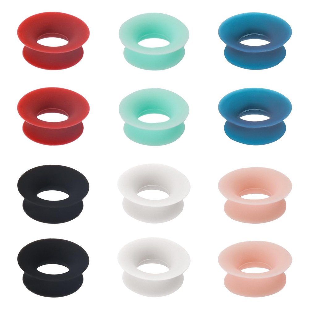12pcs Mute Style Pack for Earplugs, Silicone Ear Plugs Mute Insert Style Pack Earplugs for Daily Control Bundle (6 Colors)