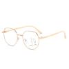 Progressive Multifocus Reading Glasses for Women Men, Fashion Large Metal Blue Light Blocking Computer Readers (Color : Gold, Size : 1.5x) view 1