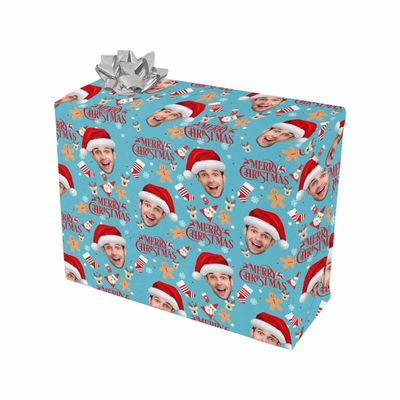 MyPupSocks Custom Birthday Wrapping Paper Blue Birthday Wrapping Paper Rolls Xmas Wrapping Paper Personalized Wrapping Paper Wrapping Paper Christmas 2 Rolls