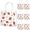 Aliceset 20 Pcs Football Goodie Bags with Handles PVC Clear Football Party Snack Bag for Team Birthday Sport Favor, 8 x 8 x 3.15'' view 1