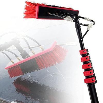 Telescopic Rod, Telescopic Broom for Cleaning, Water-Fed Rod Set with Hose Shower, Professional Water-Carrying Telescopic Spray Pipe, Building Cleaning, Facade Cleaning,3.6M/12FT-55cmBrush
