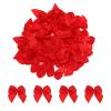 MECCANIXITY 200Pcs Mini Ribbon Bow 1" Mini Fabric Satin Ribbon Flower Bows for Craft DIY Sewing Wedding Birthday Party Red view 1