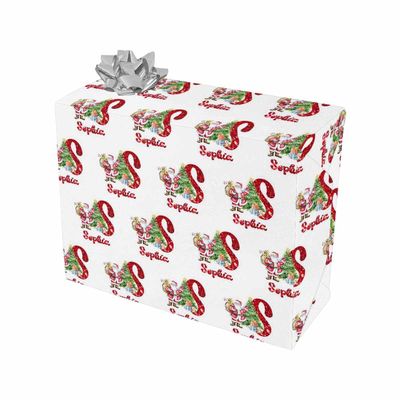MyPupSocks Personalized Wrapping Paper with Name Christmas Wrapping Paper Wrapping Paper White Funny Wrapping Paper Custom Wrapping Paper Picture 1 Roll