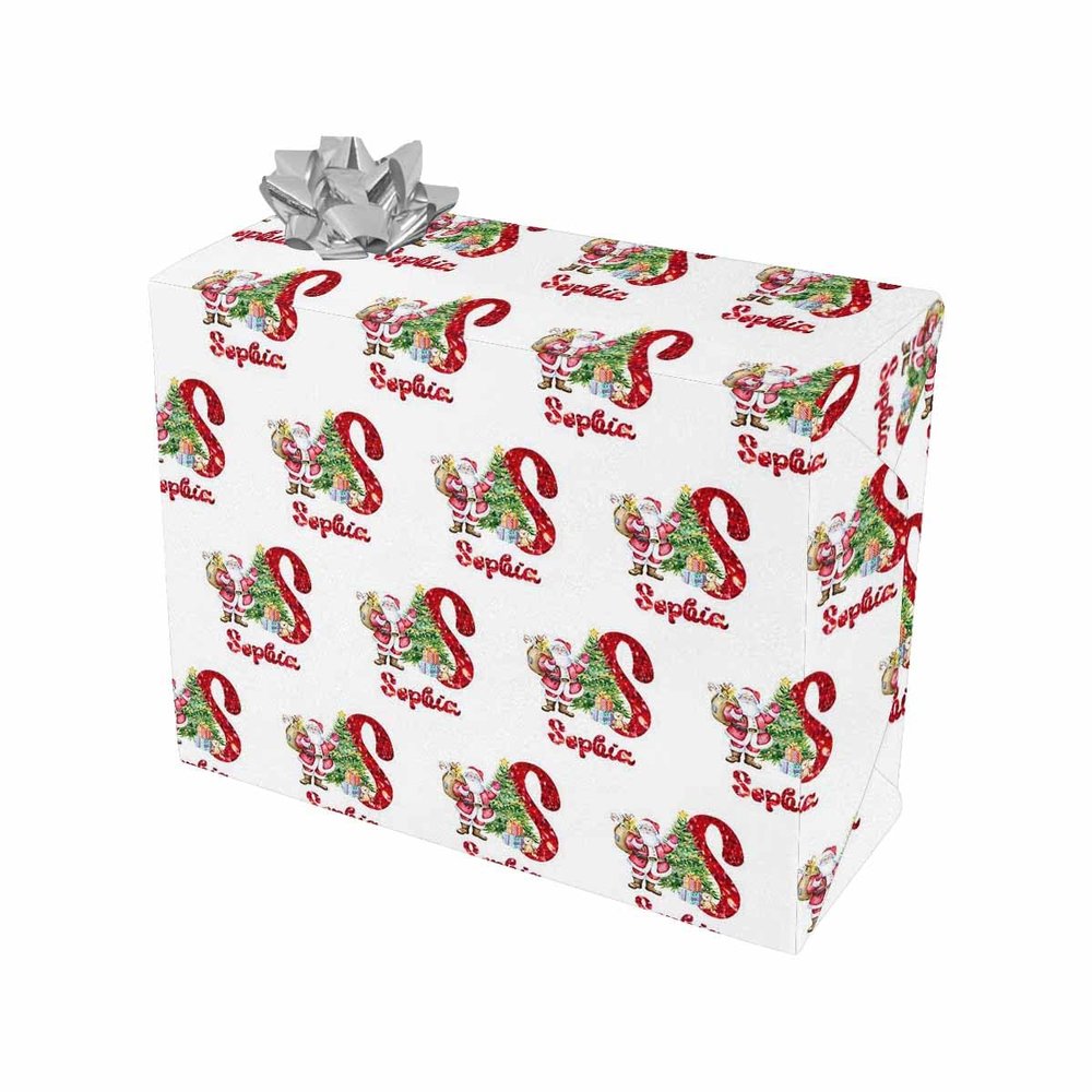 MyPupSocks Personalized Wrapping Paper with Name Christmas Wrapping Paper Wrapping Paper White Funny Wrapping Paper Custom Wrapping Paper Picture 1 Roll