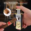 Travel Cigar Humidor, Cedar Wood Lined, with All-in-one Cigar Lighter, Built-in V Cutter& Holder, Cigar Draw Enhancer, Hygrometer & Humidifier, Leather Cigar Case with Cigar Accessories Hold 6 Cigars view 4