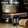 Defuzie Cigar Holder & Punch Portable Cigar Stand Aluminum Cigar Accessories Cigar Rest Outdoor Cigar (Black) view 2
