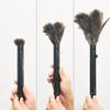 2pcs Ostrich Feather Duster for Cleaning, 9.8-16 inch Fluffy Natural Retractable Feather Duster with Retractable Handle (Black) view 3