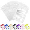 ANZNKU 100 Pcs Resealable Mylar Bags with Frosted Clear Window Packaging Bags Foil Pouch Zipper Bag for Food Self Sealing Storage Supplies (4.13x5.91 inches, White) view 1