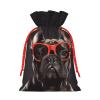 WSOIHFEC French Bulldog Christmas Gift Bags with Drawstring Burlap Christmas Treat Bags Reusable Christmas Candy Bag Gift Wrapping Bag Party Favors Bags view 2