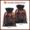 WSOIHFEC French Bulldog Christmas Gift Bags with Drawstring Burlap Christmas Treat Bags Reusable Christmas Candy Bag Gift Wrapping Bag Party Favors Bags view 3