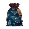 Yioniii Blue butterflies and stars on a blue nigh pattern Christmas Drawstring Gift Bags, Wrapping Bag with Ribbon for Xmas Holiday Presents Party Favor Goody BagsBlue,S view 1