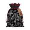 Yioniii Biological Topics on Blackboard pattern Christmas Gift Bags Santa Sack with Drawstring, String Backpacks for Gifts Treat and CandyBlack and White,S view 1