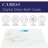 CAMEO - Bathroom Scale for Body Weight, Bathroom Body Scale with a Large LCD Backlight Display and Tempered Glass, Batteries Included, 400lbs (Wht Wood) view 3